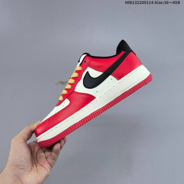 Nike Air Force 1 Low red white black gold pale yellow EU 36-45 sneaker