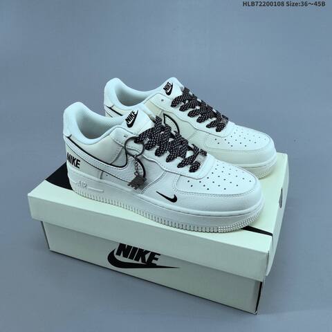 Nike Air Force 1 07 White Gray Black EU 36-45 Sneaker - Unisex (BS-62139)