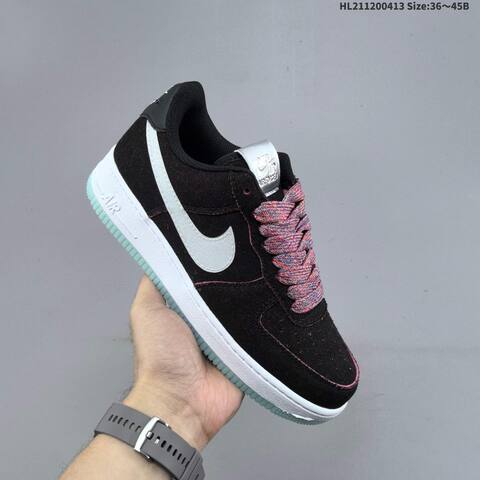 Nike Air Force 1 07 Black Silver White Multicolor EU 36-45 Sneaker - Unisex (BS-60784)