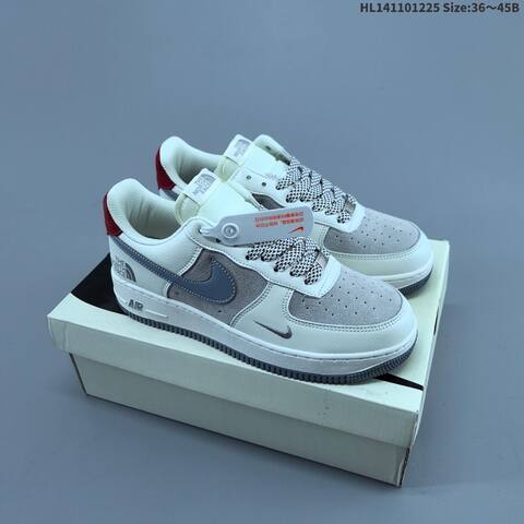 Nike Air Force 1 07 White Grey Red EU 36-45 Sneaker - Unisex (BS-62456)