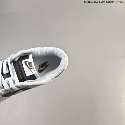 Nike Dunk Low Light Grey Dark Brown White EU 40-46 Skate Shoe - Men's (BS-63884)