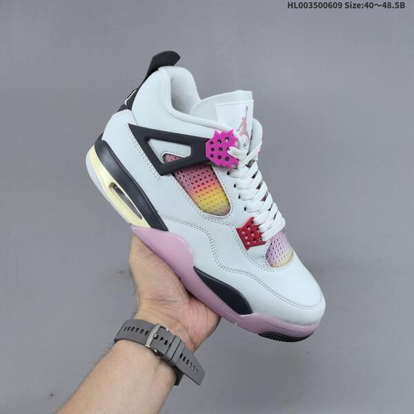 Jordan Air Jordan 4 Retro white/black/pink/multicolor 40~48.5 basketball