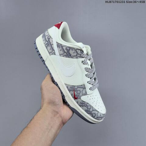 Nike Dunk Low White Grey Black EU 36-45 Skate Shoe - Unisex (BS-62287)
