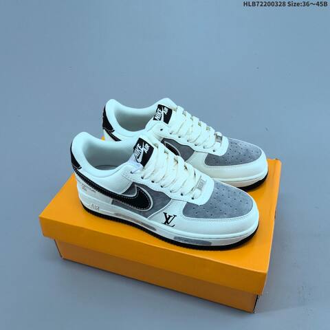 Nike Air Force 1 07 LV8 Off White Dark Grey Black EU 36-45 Sneaker - Unisex (BS-61078)