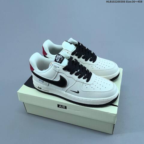 Nike Air Force 1 07 LV8 DD1982-324 Off White Black Red EU 36-45 Skate Shoe - Unisex (BS-61429)