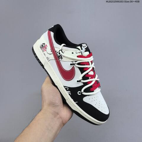 Nike Dunk SB Low White Black Red Off White EU 36-45 Skate Shoe - Unisex (BS-61558)