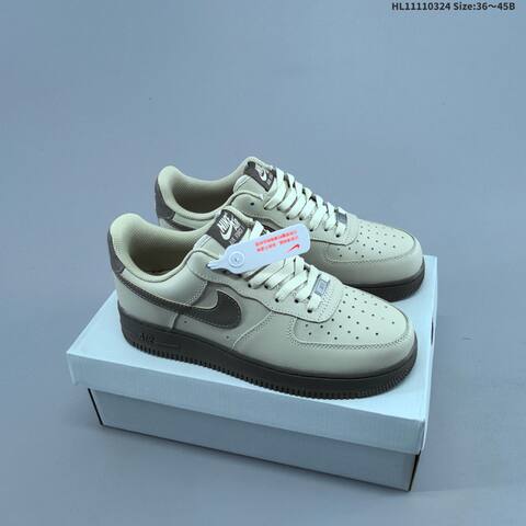 Nike Air Force 1 07 Light Beige Dark Brown EU 36-45 Skate Shoe - Unisex (BS-61140)