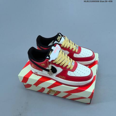 Nike Air Force 1 07 LV8 Beige Black Red White EU 36-45 Sneaker - Unisex (BS-60461)