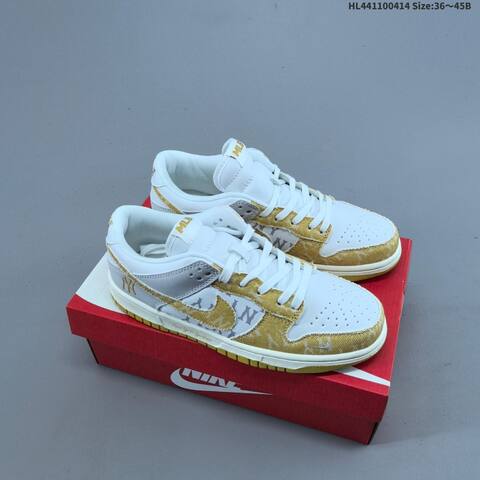 Nike Dunk SB Low White Yellow Grey Cream EU 36-45 Skate Shoe - Unisex (BS-60742)