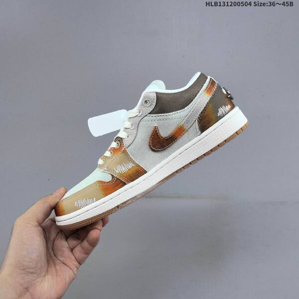 Jordan Air Jordan 1 Low SE Multi-Color Distressed / Light Blue / Brown / Tan / White 36~45 lifestyle