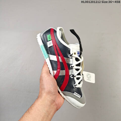 Onitsuka Tiger MEXICO 66 Black Red Silver White EU 36-45 Sneaker Casual Sneakers - Unisex (BS-69165)
