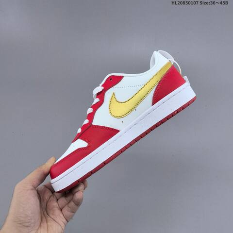 Nike Court Borough Low 2 White Red Gold EU 36-45 Skate Shoe - Unisex (BS-62161)