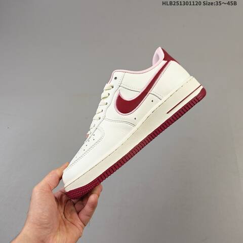 Nike Air Force 1 07 Low Sail Light Pink Dark Red EU 35-45 Sneaker - Unisex (BS-63384)