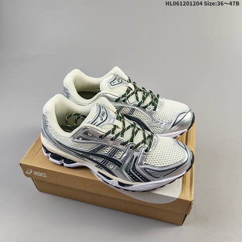 Asics Gel-Kayano 14 JJJJound White Silver Cream Black EU 36-47 Running Shoe Running Sneakers - Unisex (BS-69184)