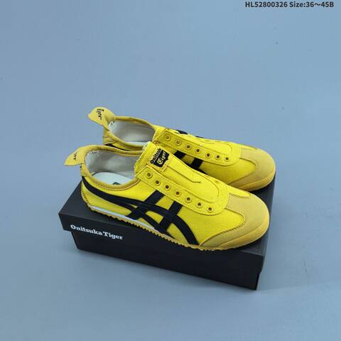Onitsuka Tiger Mexico 66 Paraty Slip On Black White Yellow EU 36-45 Sneaker Casual Sneakers - Unisex (BS-68967)
