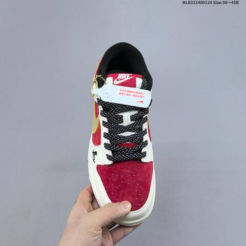 Nike SB Dunk Low Retro DIY White Red Gold Black EU 36-45 Skate Shoe - Unisex (BS-61785)