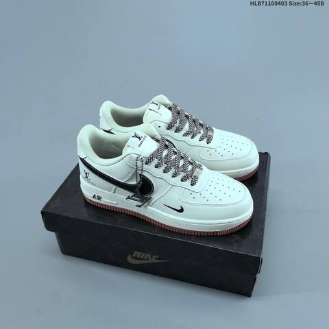 Nike Air Force 1 07 LV8 Off White Black Light Blue EU 36-45 Sneaker - Unisex (BS-60961)