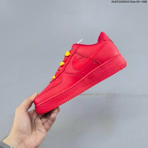 Nike Air Force 1 07 LV8 KM1949-011 Red Black Yellow Silver EU 36-45 Sneaker - Unisex (BS-60195)