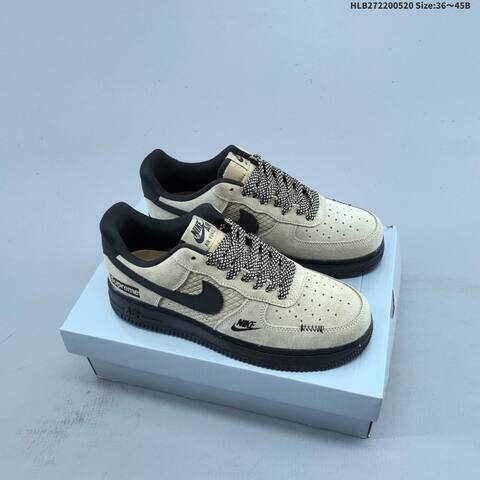 Nike Air Force 1 07 Low Supreme Beige Black EU 36-45 Sneaker - Unisex (BS-60243)