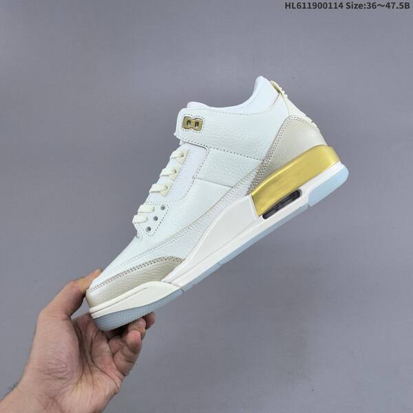 Jordan Air Jordan 3 Retro white/grey/gold 36~47.5 basketball