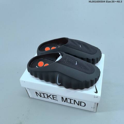 Nike Mind 001 Black Silver Orange EU 36-48 5 Slides - Unisex (BS-60532)