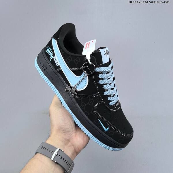 Nike Air Force 1 07 black light blue white EU 36-45 sneaker