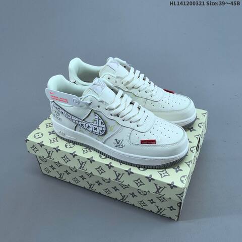 Nike Air Force 1 07 Low Off White Grey Light Yellow Red EU 39-45 Sneaker - Unisex (BS-61208)