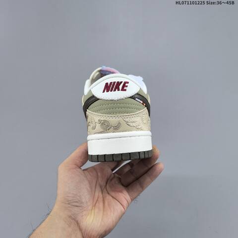Nike SB Dunk Low CNY Pegasus Pack White Khaki Olive Dark Brown EU 36-45 Skate Shoe - Unisex (BS-62443)