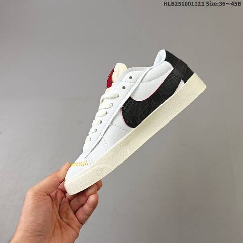 Nike Blazer Low 77 JUMBO White Black Red Yellow Cream EU 36-45 Skate Shoe - Unisex (BS-63305)