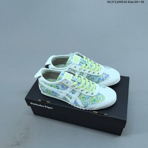 Onitsuka Tiger MEXICO 66 White Green Blue Floral EU 36-41 Sneaker Casual Sneakers - Unisex (BS-68825)