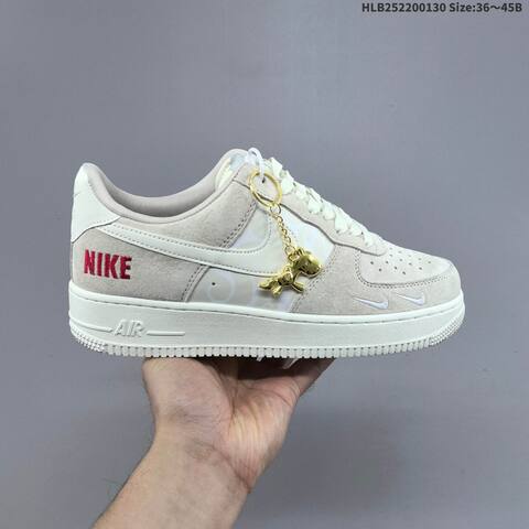 Nike Air Force 1 Low Beige White Red Gold EU 36-45 Sneaker - Unisex (BS-61655)