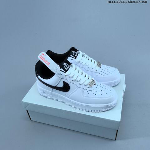 Nike Air Force 1 Low Triple Black White Pink EU 36-45 Sneaker - Unisex (BS-61026)