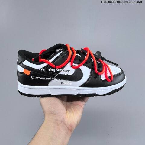 Nike SB Dunk Low Pro Black White Bright Orange EU 36-45 Skate Shoe - Unisex (BS-62269)