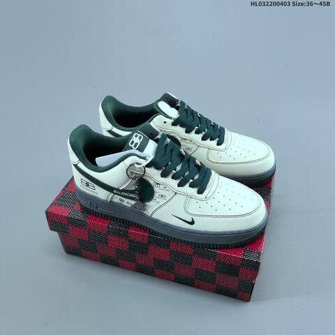 Nike Air Force 1 07 Low Off White Dark Green Grey Black EU 36-45 Sneaker - Unisex (BS-60964)