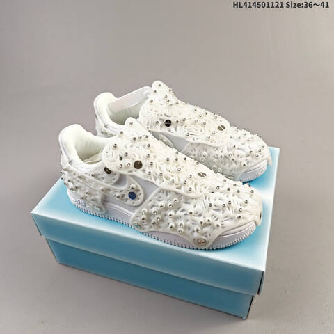 Nike Air Force 1 Swarovski White Silver EU 36-41 Sneaker - Unisex (BS-63356)