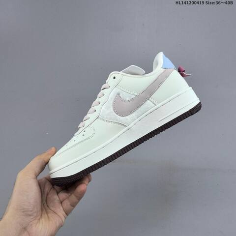Nike Air Force 1 Low Off White Light Pink Light Blue Dark Brown EU 36-40 Sneaker - Unisex (BS-60646)