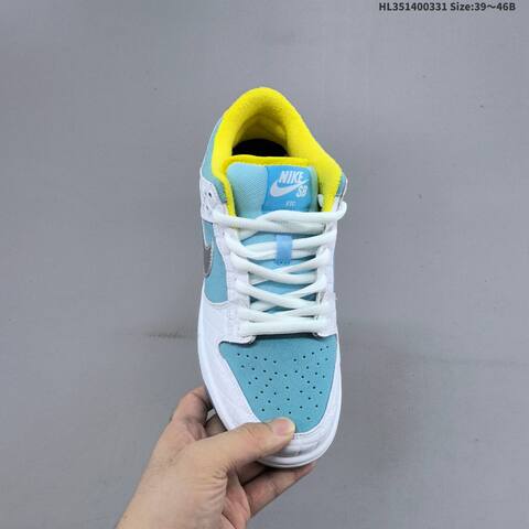 Nike SB Dunk Low Pro FTC White Light Blue Silver Yellow EU 39-46 Skate Shoe - Unisex (BS-61006)