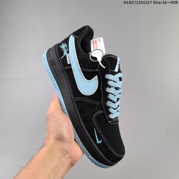 Nike Air Force 1 07 Low Black Light Blue White Beige Green Brown EU 36-45 skate shoe