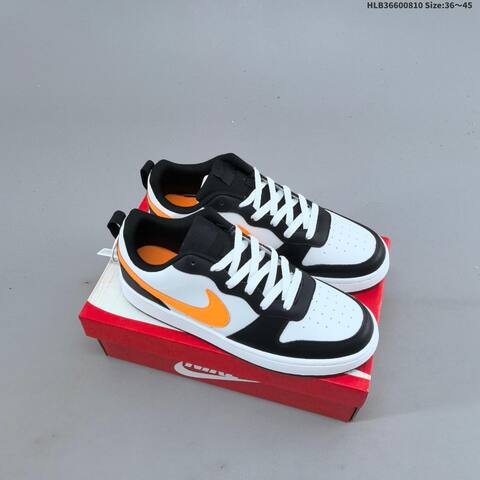 Nike Court Borough Low 2 GS White Light Blue Black Orange EU 36-45 Skate Shoe - Unisex (BS-59886)