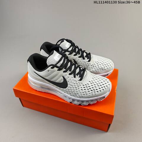 Nike Air Max 2017 White Black Black Clear EU 36-45 Running Shoe - Unisex (BS-62948)