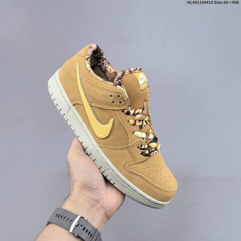 Nike SB Dunk Low Wheat Gold Light Grey EU 36-45 Skate Shoe - Unisex (BS-60716)