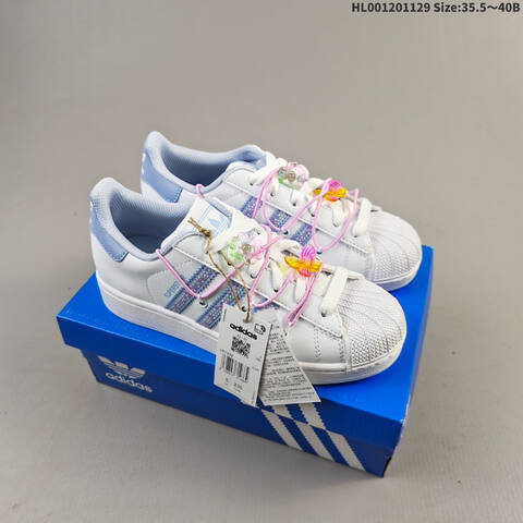 Adidas Superstar 2 White Light Blue Pink Purple Green EU 35 5-40 Skate Shoe - Unisex (BS-65398)