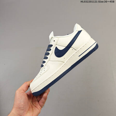 Nike Air Force 1 07 LV8 SM6668-122 Sail Navy Blue White EU 36-45 Sneaker - Unisex (BS-63333)