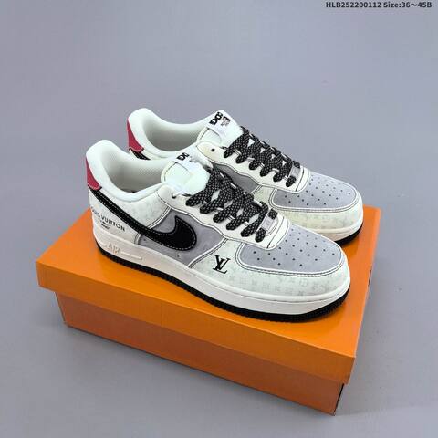 Nike Air Force 1 07 LV8 Off White Grey Black Red EU 36-45 Sneaker - Unisex (BS-62048)