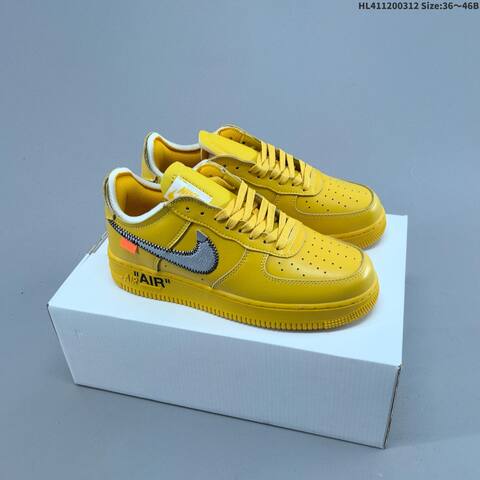 Nike Air Force 1 Low Off White Black Silver White Orange Blue Red EU 36-46 Sneaker - Unisex (BS-61364)