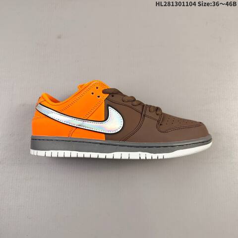 Nike SB Dunk Low Pro Brown Orange Silver Grey EU 36-46 Skate Shoe - Unisex (BS-63888)