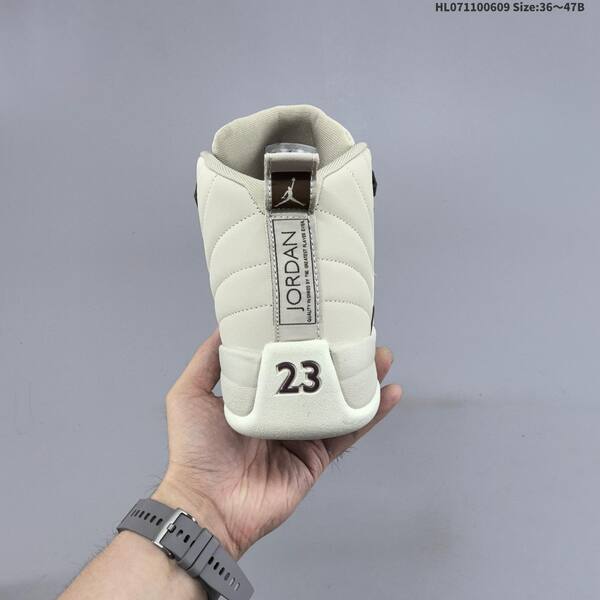 Jordan Air Jordan 12 light beige/white with maroon accents 36-47B basketball