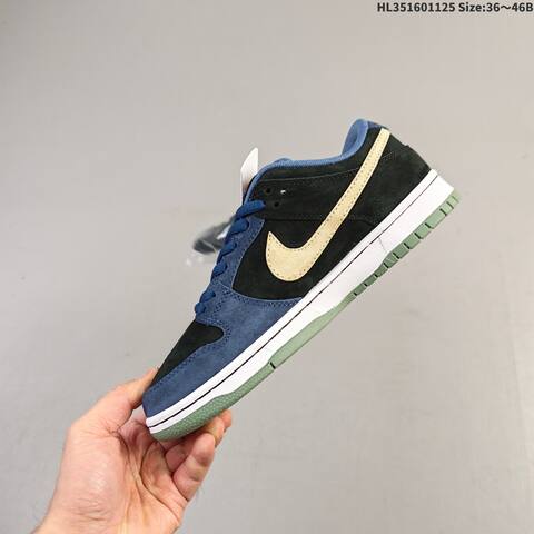Nike SB Dunk Low Black Navy Blue Gold White Green EU 36-46 Skate Shoe - Unisex (BS-63082)