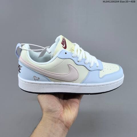Nike Court Borough Low 2 Light Blue Cream White Pink EU 35-45 Skate Shoe - Unisex (BS-61535)