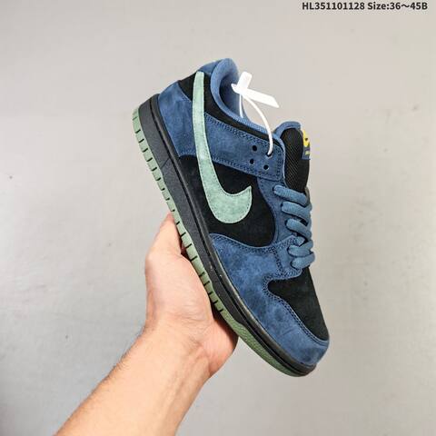 Nike SB Dunk Low Pro Black Blue Green EU 36-45 Skate Shoe - Unisex (BS-62981)